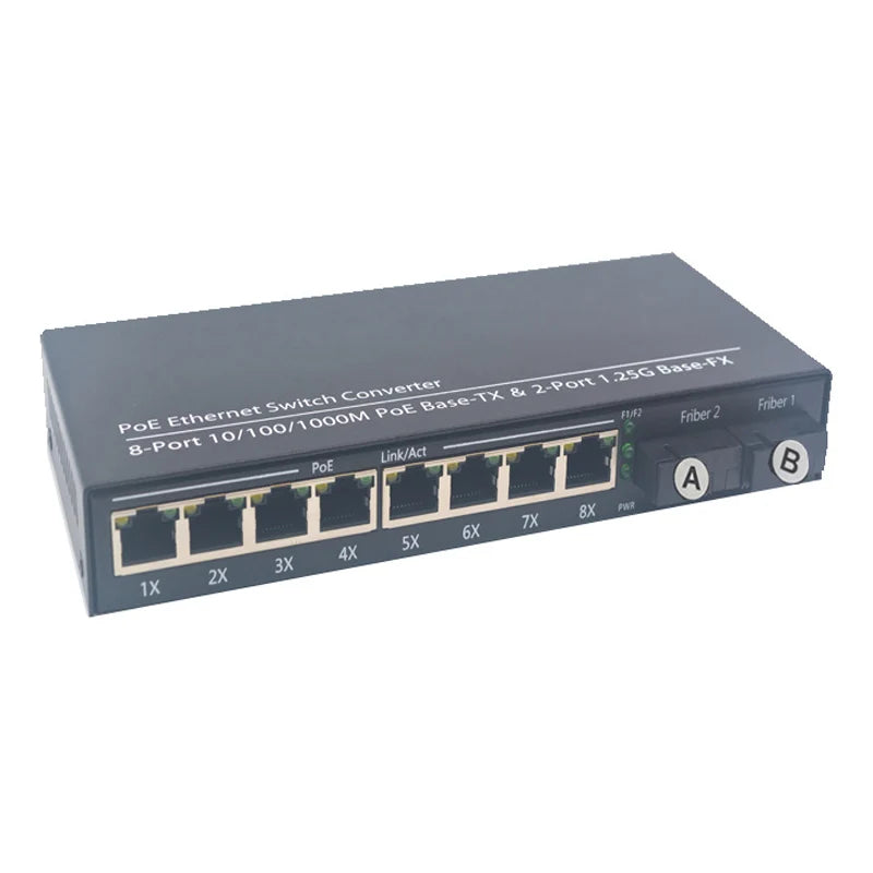 Gigabit Ethernet Poe Switch Uplink Fast Ethernet Switch POE Ethernet Media Converter 10/100/1000M Fiber Optical POE Switch