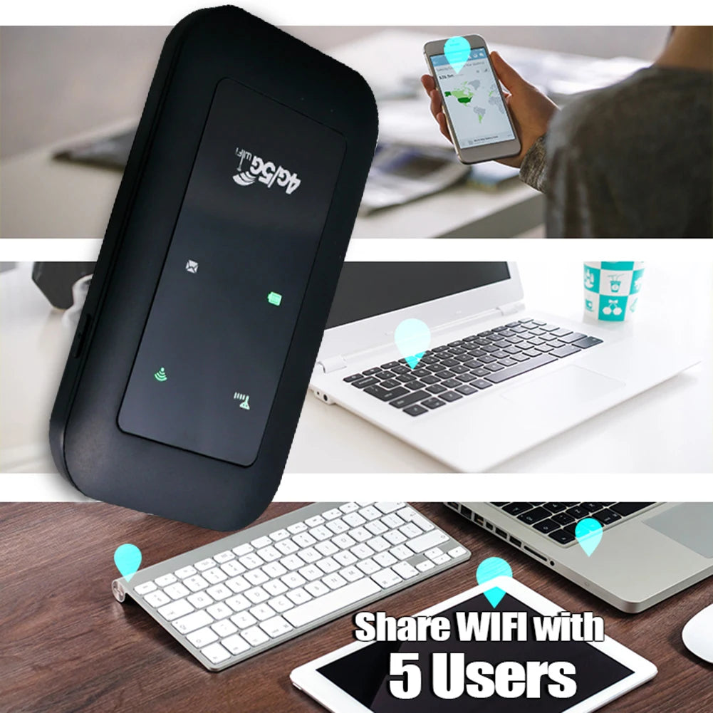 4G/5G Mobile WIFI Router 150Mbps 4G LTE Wireless Router 2100Ma Portable Pocket Mifi Modem Mobile Wifi Hotspot with Sim Card Slot