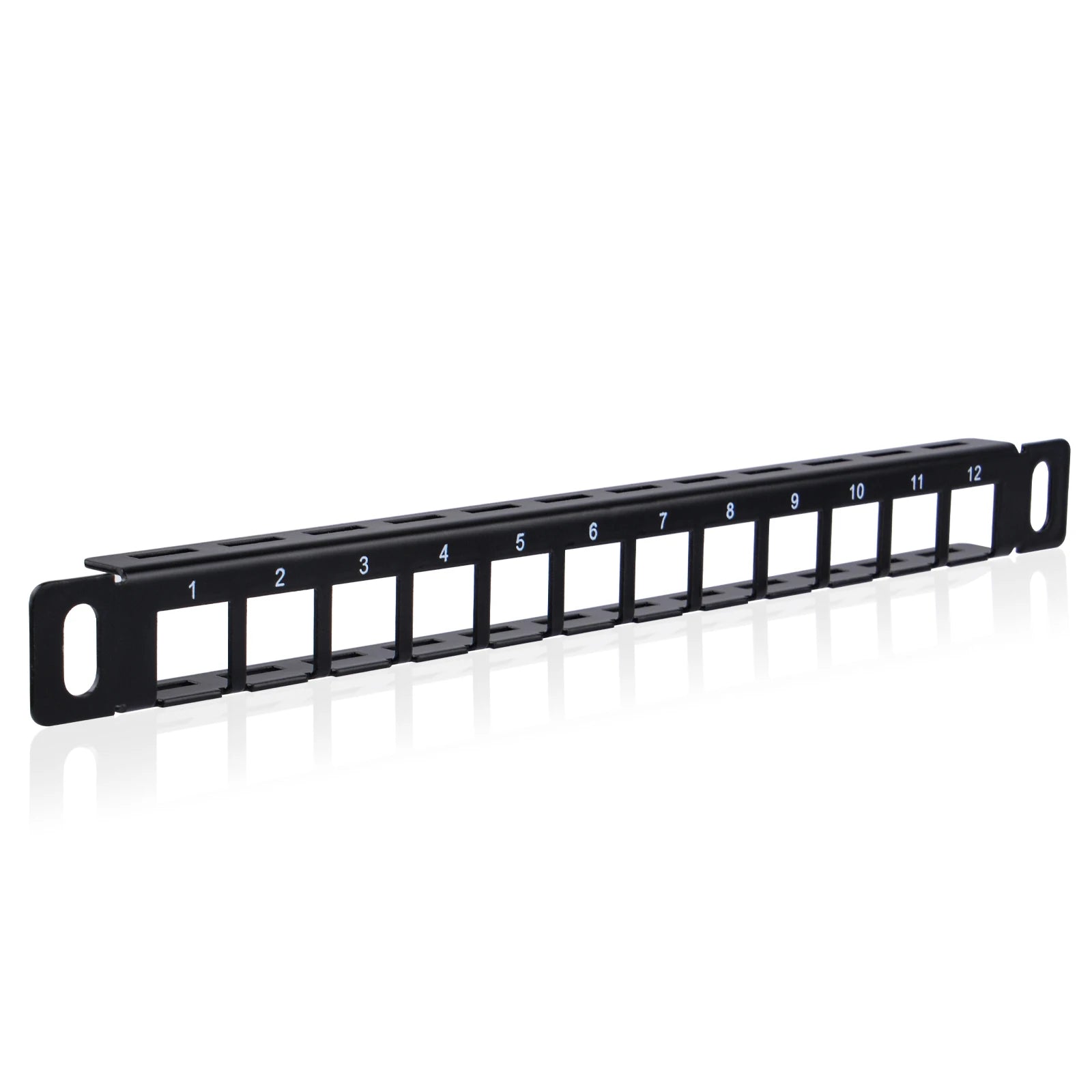 Deskpi Rackmate Accessories 10Inch 12 Port Blank Keystone Patch Panel, Cable Management Rack for T0/T1/T2 Server Cabinets