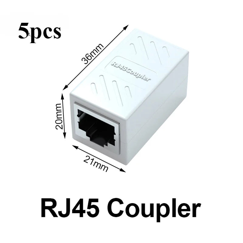 New RJ45 Connector Cat7/6 Ethernet Adapter Gigabit Interface Network Extender Convertor for Extension Cable Female to Female