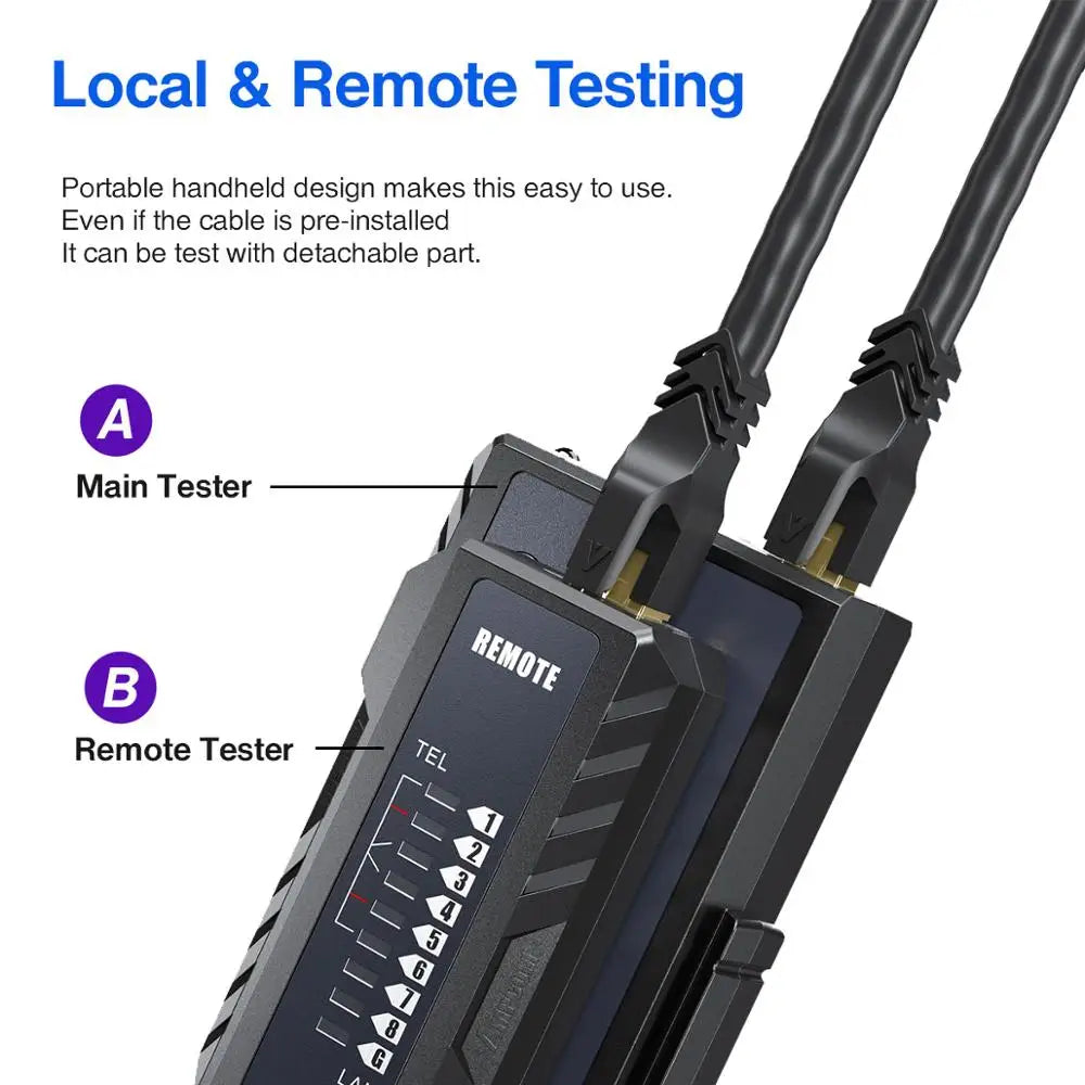 Network Cable Tester, LAN Phone Wire Tester Tool Networking Tool Ethernet Repair for RJ45/RJ11/RJ12/CAT5/CAT6/CAT7/CAT8