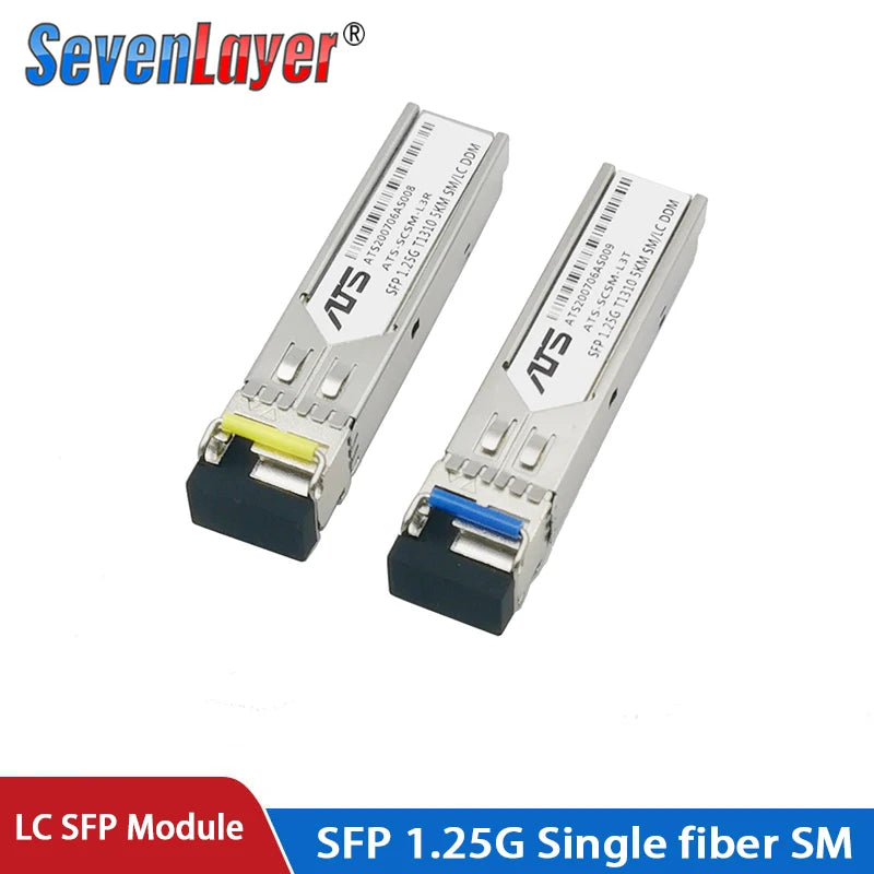 1Gb LC SFP Module Single Fiber Optical Transceiver Gigabit Fiber Sfp Switch Module 3-80Km Compatible with Mikrotik Switch