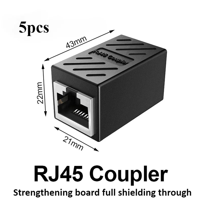 New RJ45 Connector Cat7/6 Ethernet Adapter Gigabit Interface Network Extender Convertor for Extension Cable Female to Female