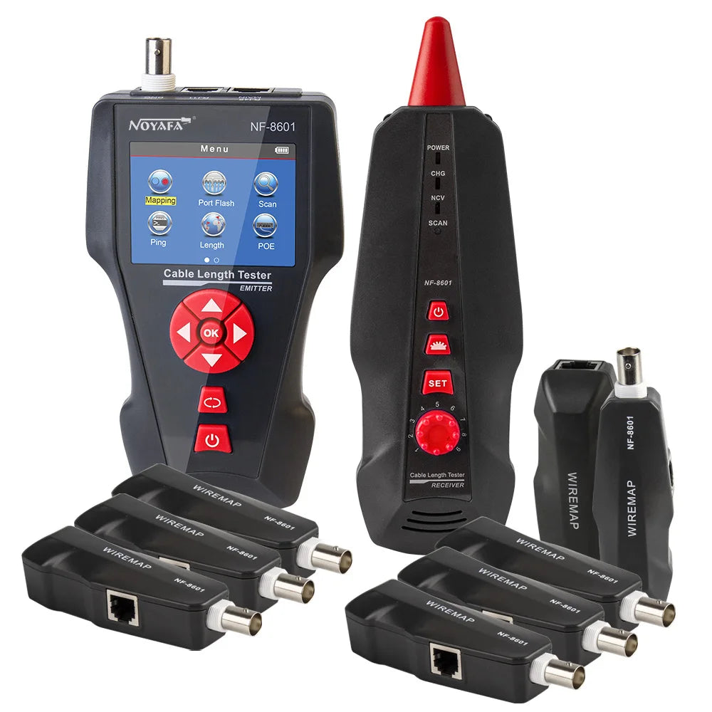 NF-8601W Original Updated Function Multipurpose Network Tester OE/PING Tester Measure Cable Length with 8Pcs Remot Line Tracker