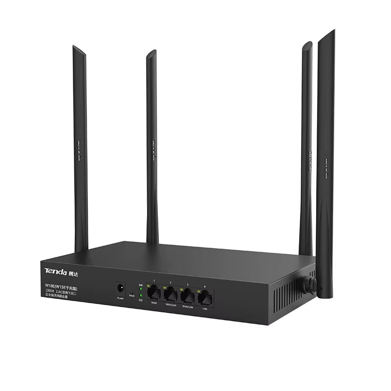Hot Selling TENDA W18E Wireless Router 2.4G 5G Firewall VPN WEP Encryption 4 Antennas 802.11Ac 1000Mbps LAN/WAN Network Security