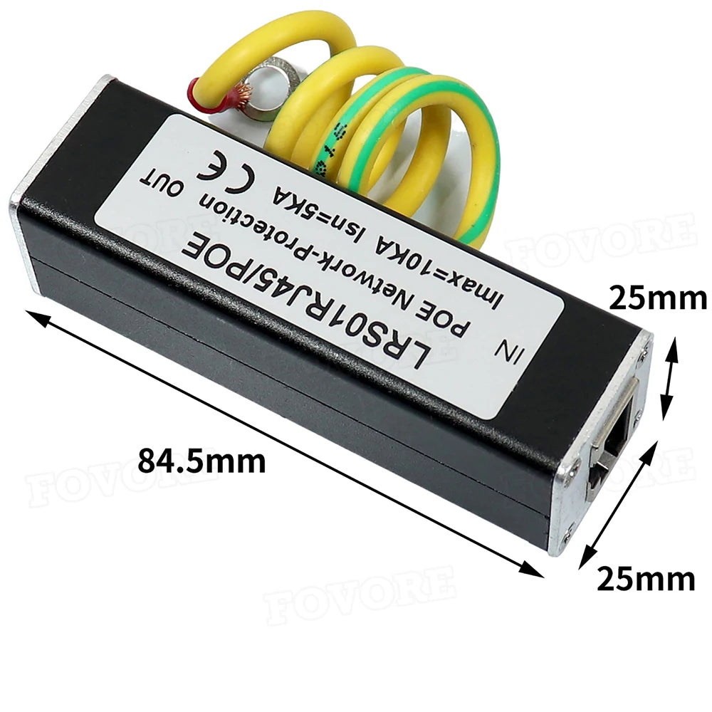 10KA POE Network Lightning Protector POE Monitor Camera Surge Protector RJ45 Gigabit Ethernet Protection Device Arrester