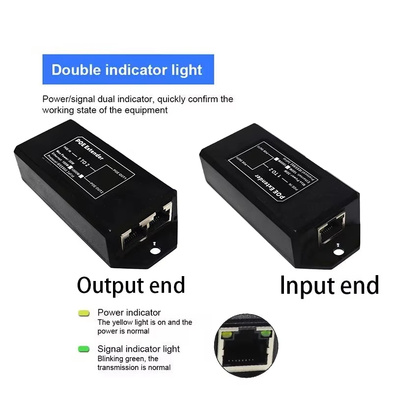 New 2 Port Gigabit 48V POE Extender 100/1000Mbps - IEEE 802.3Af/At Poe Repeater for IP Camera/Nvr/Ap, 100M Range Extender