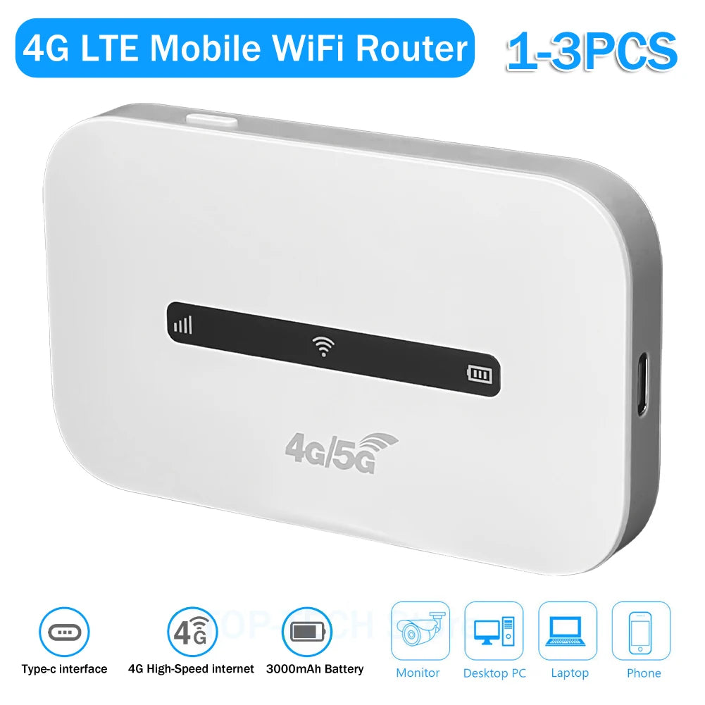 High-Speed Portable WiFi Router Bundle | 3000mAh Battery Backup