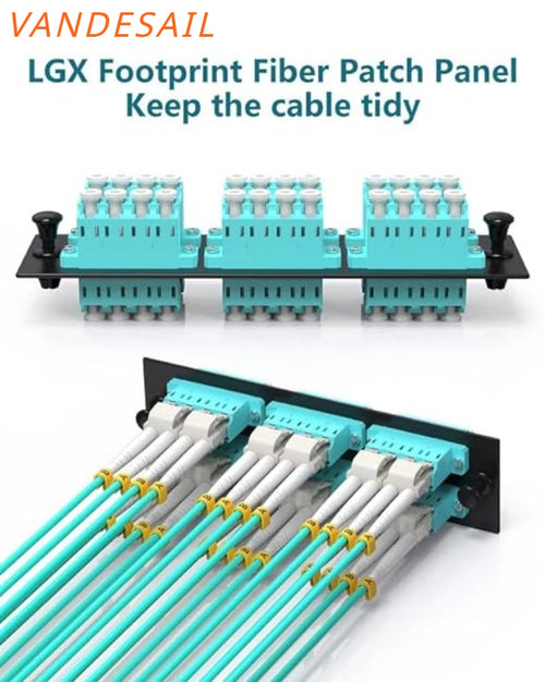 24 Fiber Port LC Fiber Optic Patch Panel,Multimode(Om3/Om4) LGX Footprint LC Adapter Panel