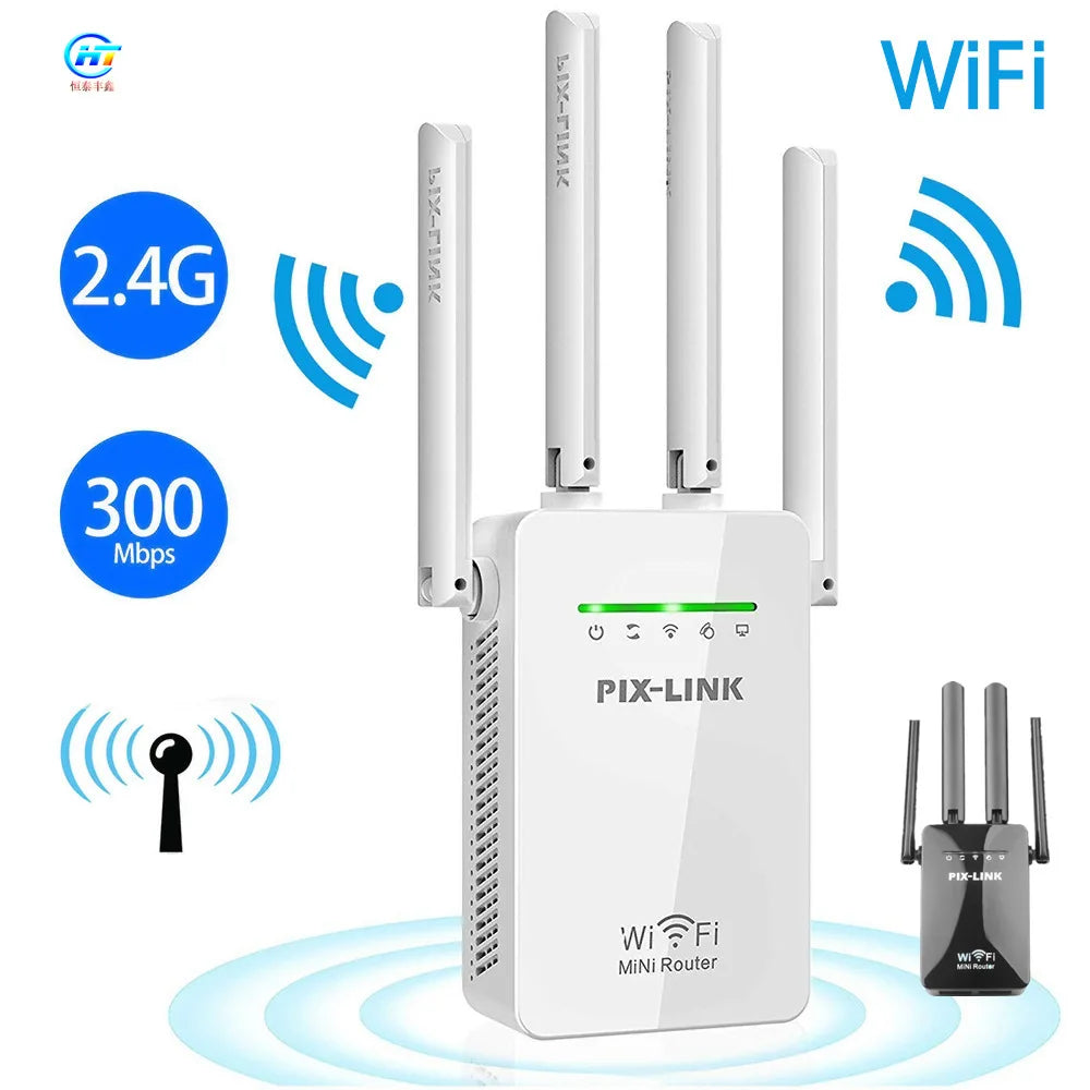 Global Version PIX LINK 300Mbps Wireless-N Repeater/Router/Ap White Color LV-WR09 Wifi Router