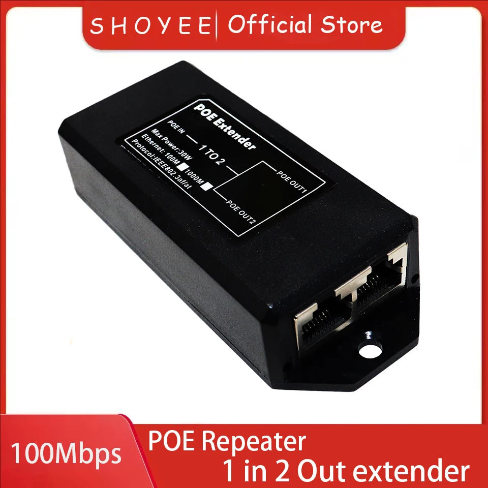 New 2 Port Gigabit 48V POE Extender 100/1000Mbps - IEEE 802.3Af/At Poe Repeater for IP Camera/Nvr/Ap, 100M Range Extender