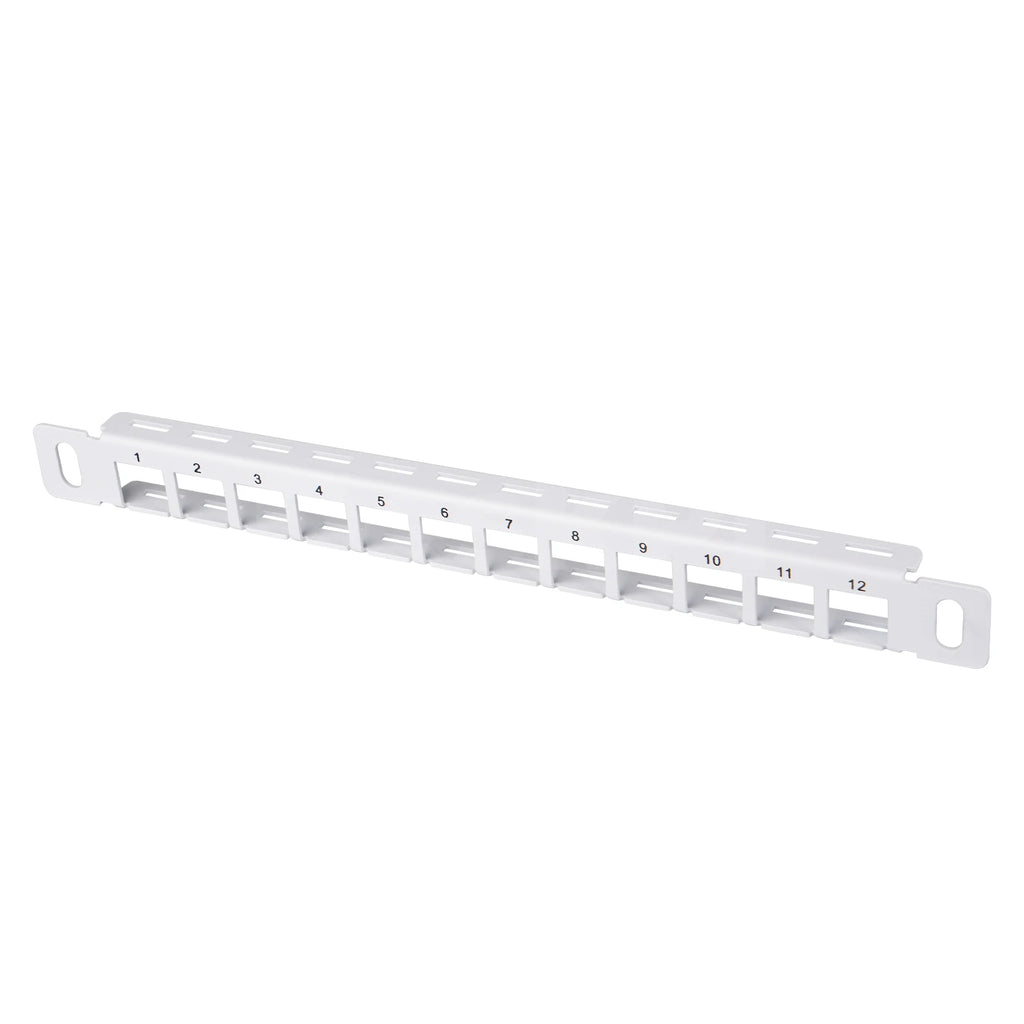 Deskpi Rackmate Accessories 10Inch 12 Port Blank Keystone Patch Panel, Cable Management Rack for T0/T1/T2 Server Cabinets