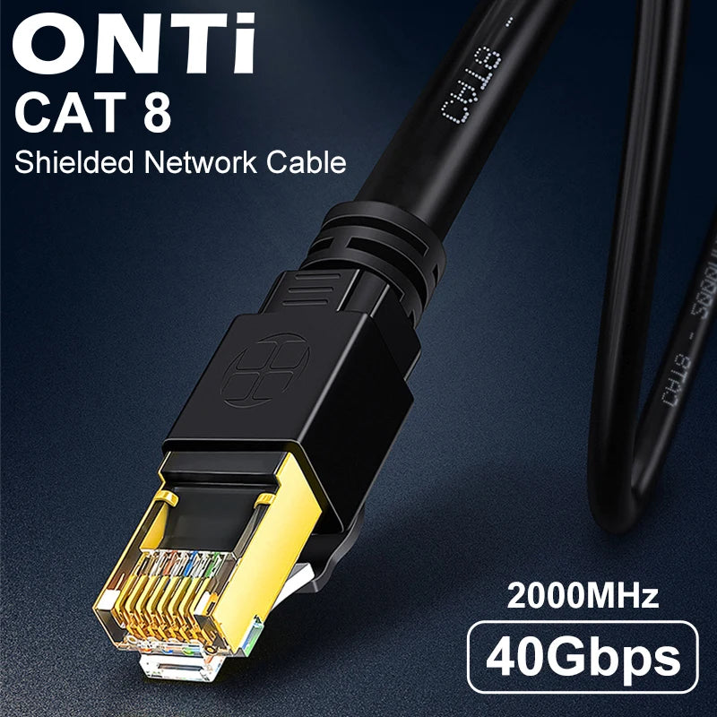Interlink Network Accessories – High-Speed Cat8 Ethernet Cable (40Gbps, 2000MHz, Multiple Lengths)