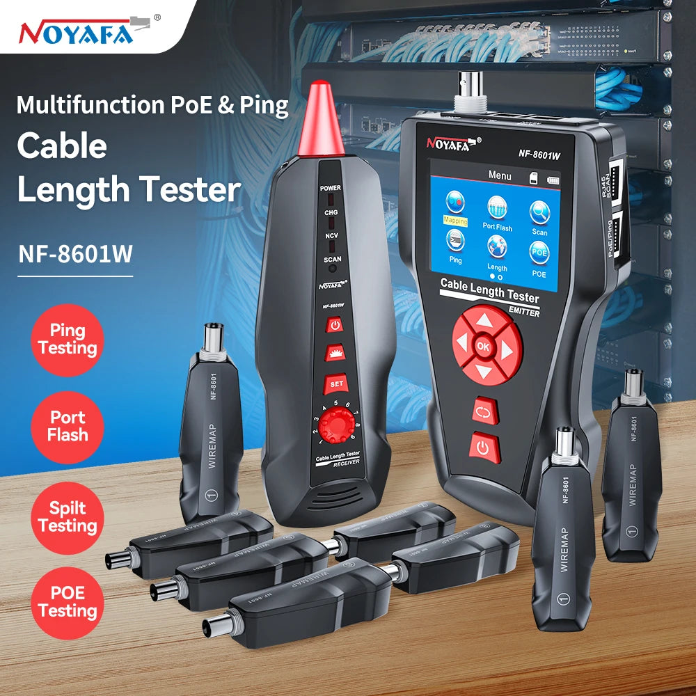 NF-8601W Original Updated Function Multipurpose Network Tester OE/PING Tester Measure Cable Length with 8Pcs Remot Line Tracker