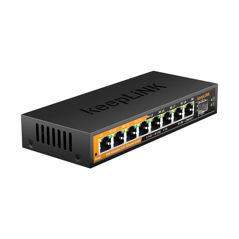 8-Port 2.5Gbe Managed Ethernet Switch with 1X 10Gb SFP+ Uplink LACP Support, Network Switch for High-Speed Connectivity
