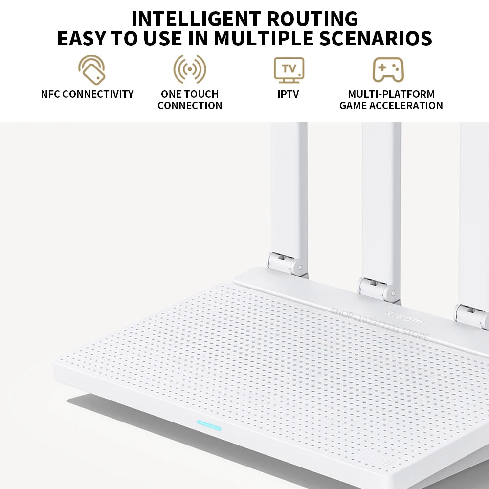 2024 AX3000T WiFi 6 High-Speed Dual-Band Router – 1.3GHz Processor, NFC Connection, Gaming & Home Office