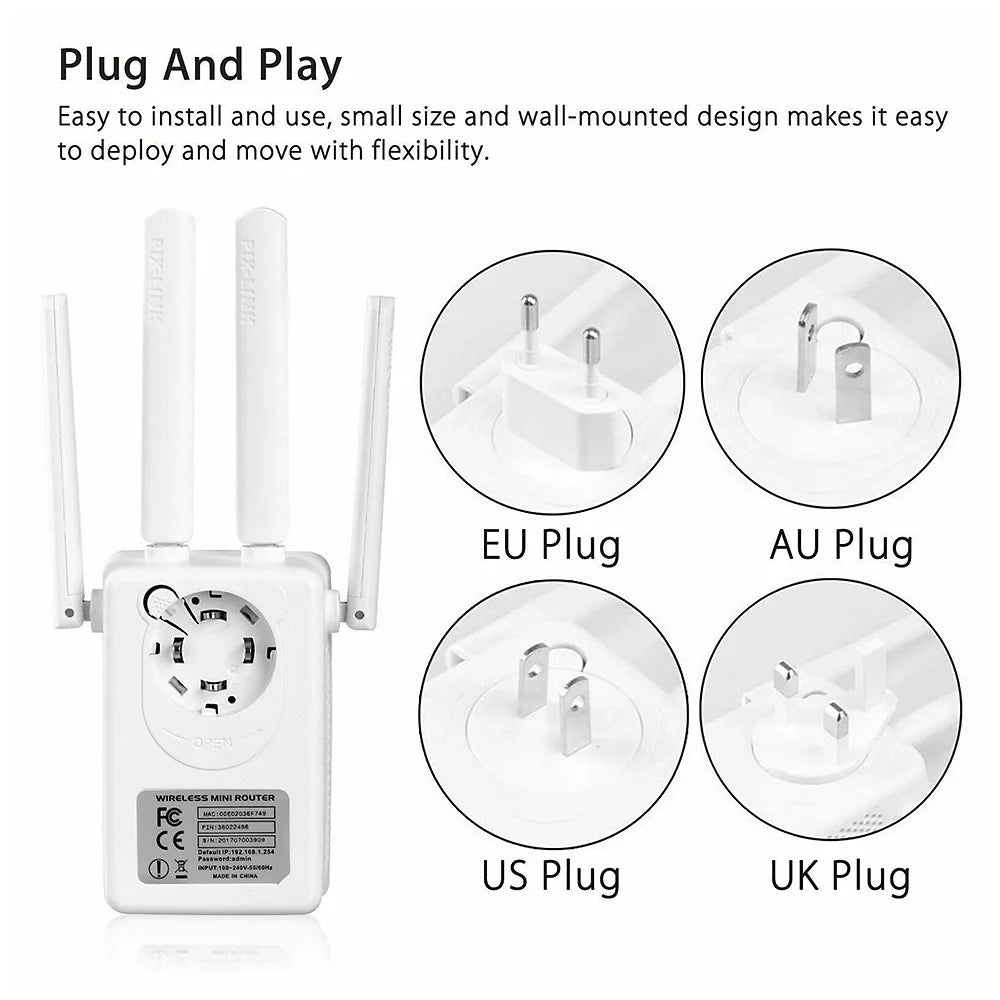 Global Version PIX LINK 300Mbps Wireless-N Repeater/Router/Ap White Color LV-WR09 Wifi Router