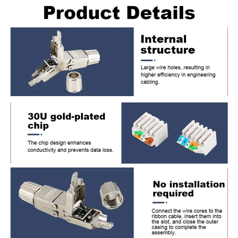 NetForge™ Tool-Free RJ45 Coupler – Shielded Cat6A/Cat7 Ethernet Extender (PoE Ready)