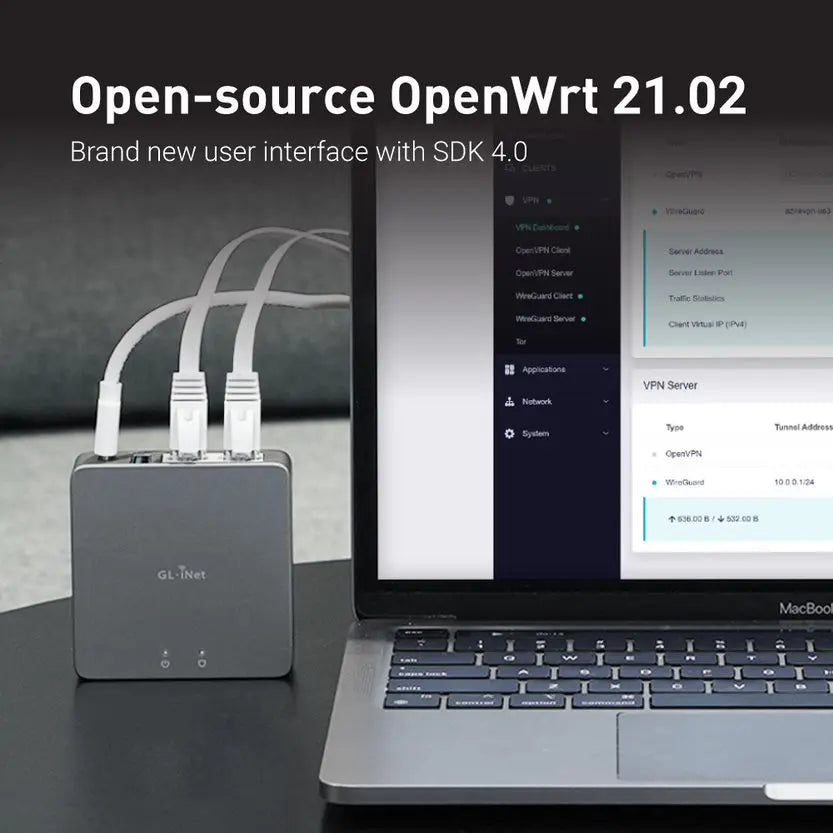 Gl-Inet (Brume 2) GL-MT2500A Mini VPN Security Gateway for Home Office and Remote Work, Internet Security, 2.5G WAN