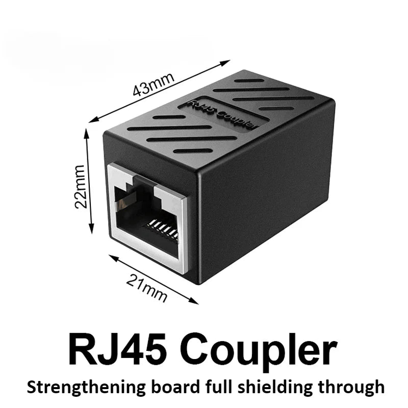 New RJ45 Connector Cat7/6 Ethernet Adapter Gigabit Interface Network Extender Convertor for Extension Cable Female to Female
