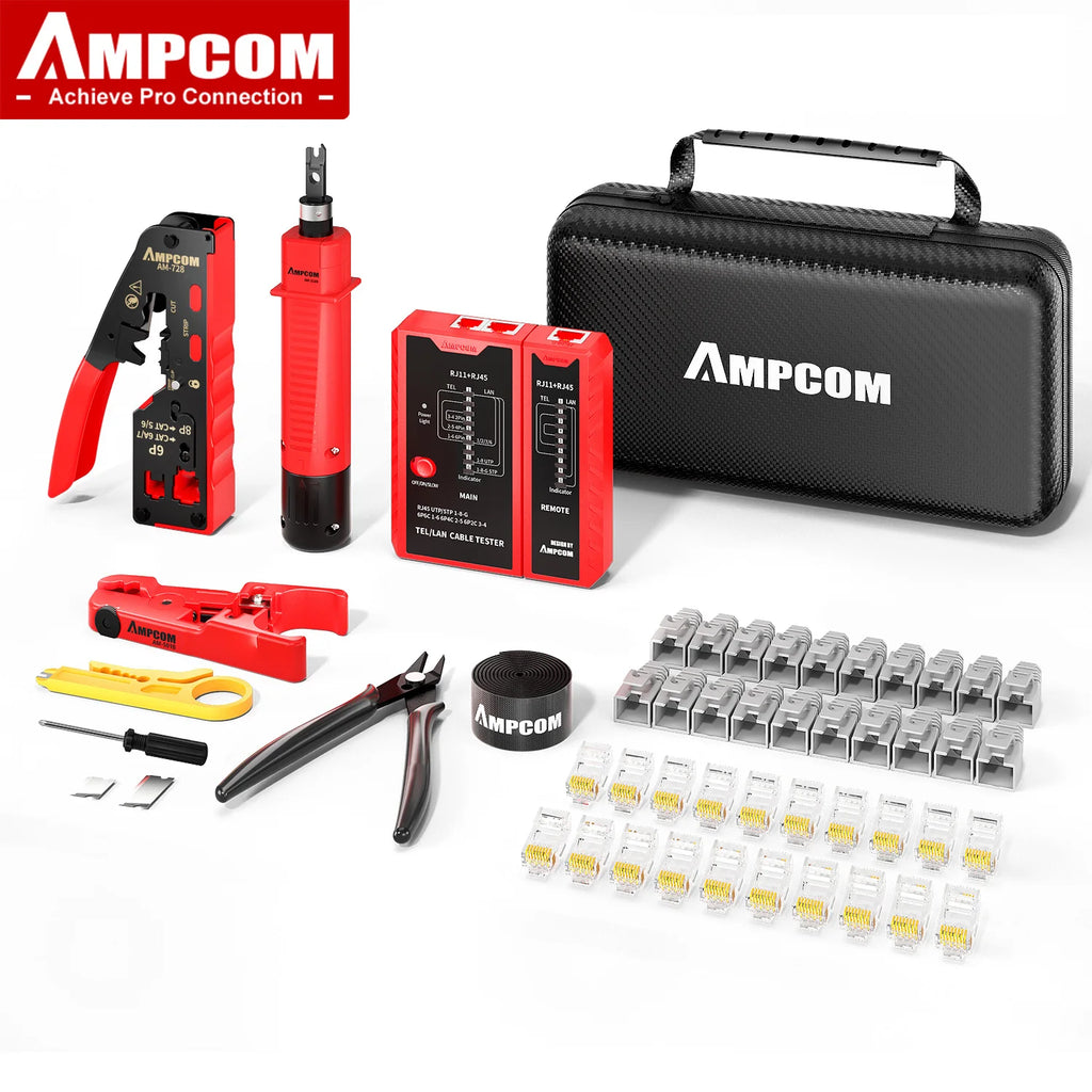 Interlink Network Accessories – Professional RJ45 Pass-Through Crimping Tool Kit for Cat5e/Cat6/Cat7