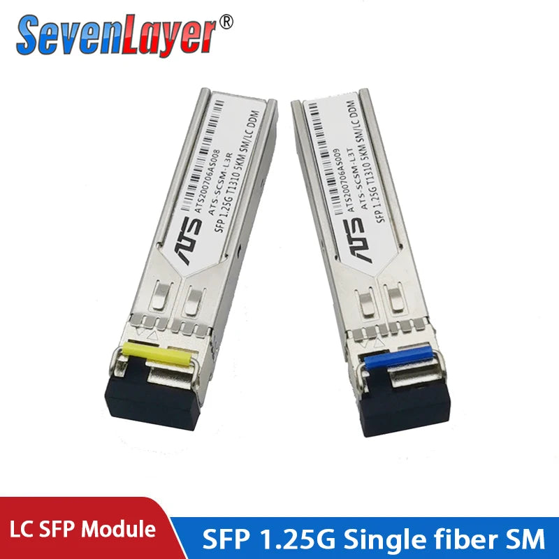 1Gb LC SFP Module Single Fiber Optical Transceiver Gigabit Fiber Sfp Switch Module 3-80Km Compatible with Mikrotik Switch