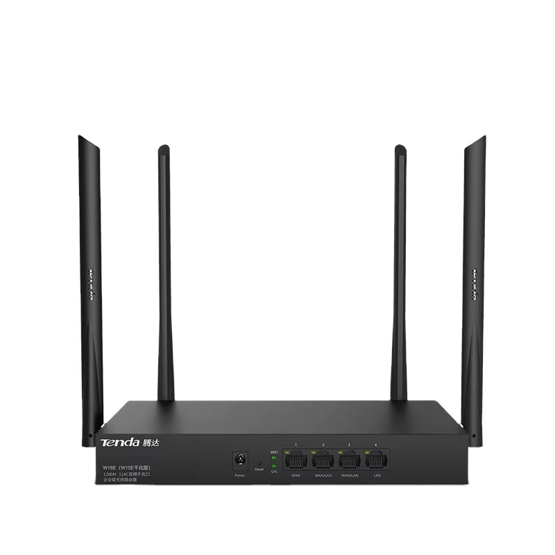 Hot Selling TENDA W18E Wireless Router 2.4G 5G Firewall VPN WEP Encryption 4 Antennas 802.11Ac 1000Mbps LAN/WAN Network Security