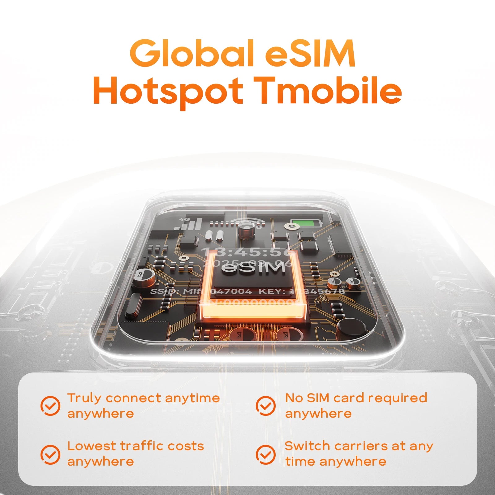 Interlink Enterprise Mobile Connectivity Solution – 4G LTE eSIM Portable WiFi Hotspot (5000mAh)