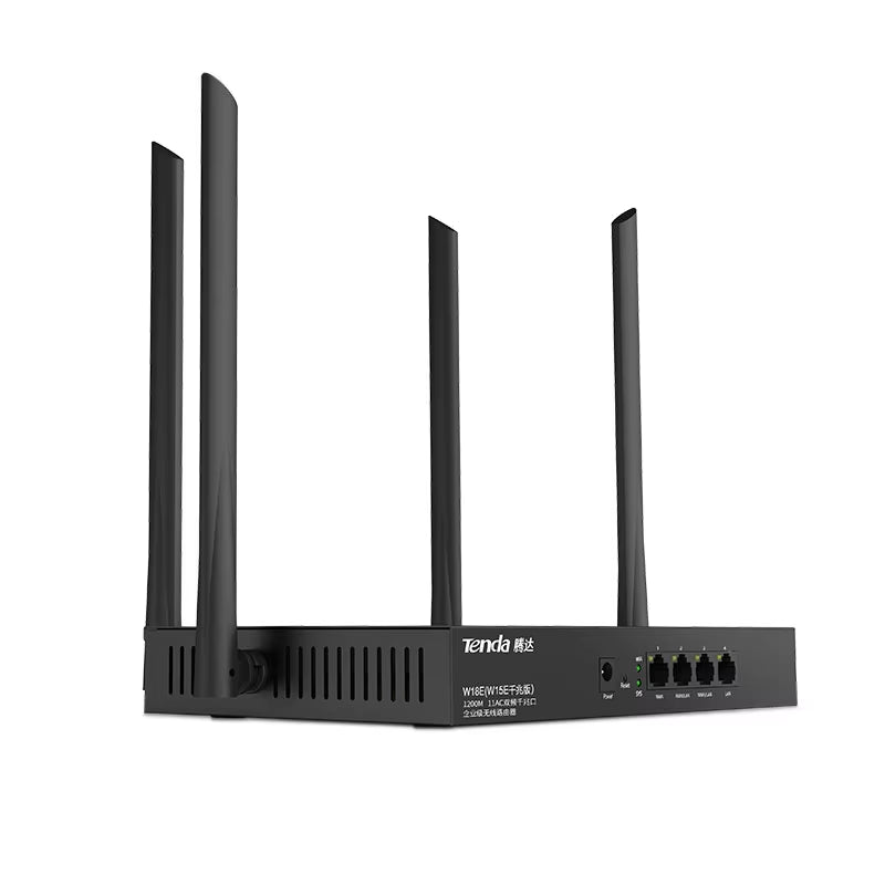 Hot Selling TENDA W18E Wireless Router 2.4G 5G Firewall VPN WEP Encryption 4 Antennas 802.11Ac 1000Mbps LAN/WAN Network Security
