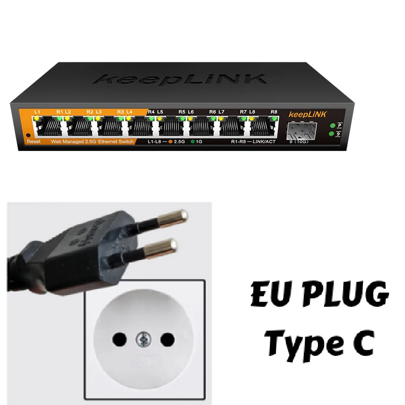 8-Port 2.5Gbe Managed Ethernet Switch with 1X 10Gb SFP+ Uplink LACP Support, Network Switch for High-Speed Connectivity