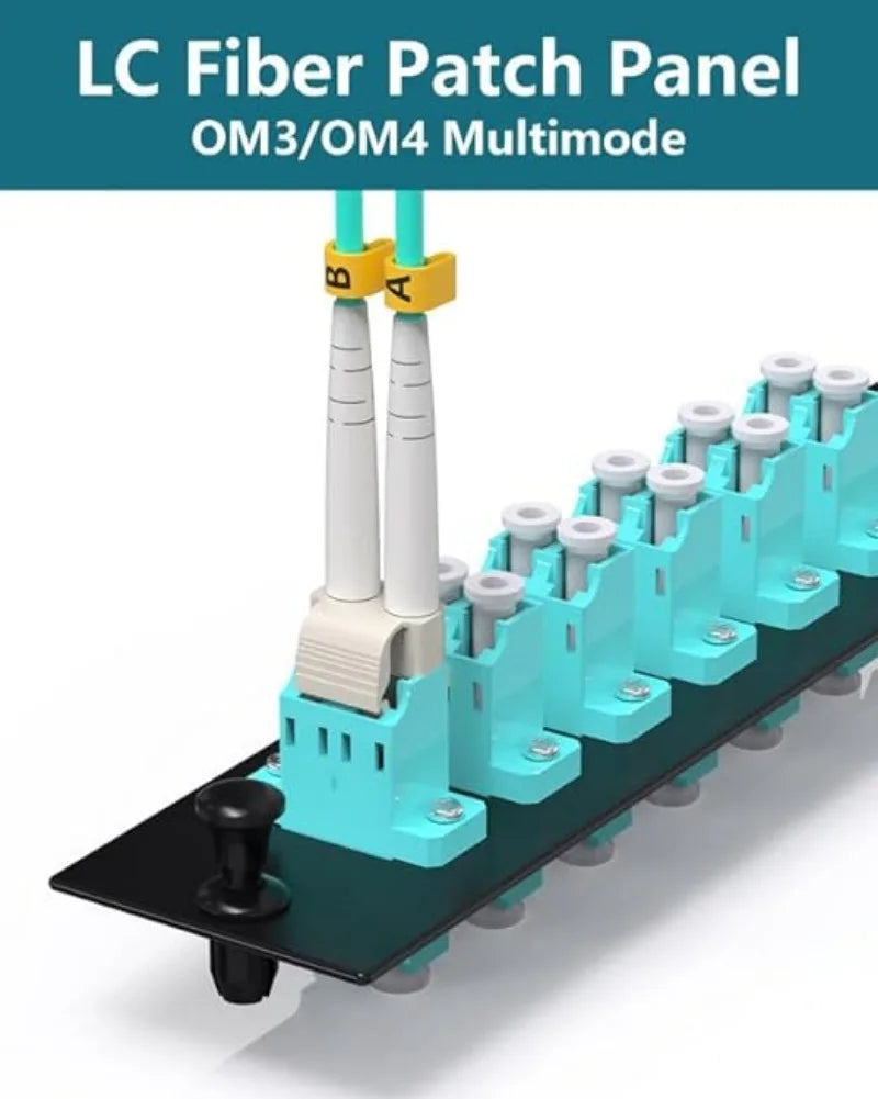 24 Fiber Port LC Fiber Optic Patch Panel,Multimode(Om3/Om4) LGX Footprint LC Adapter Panel