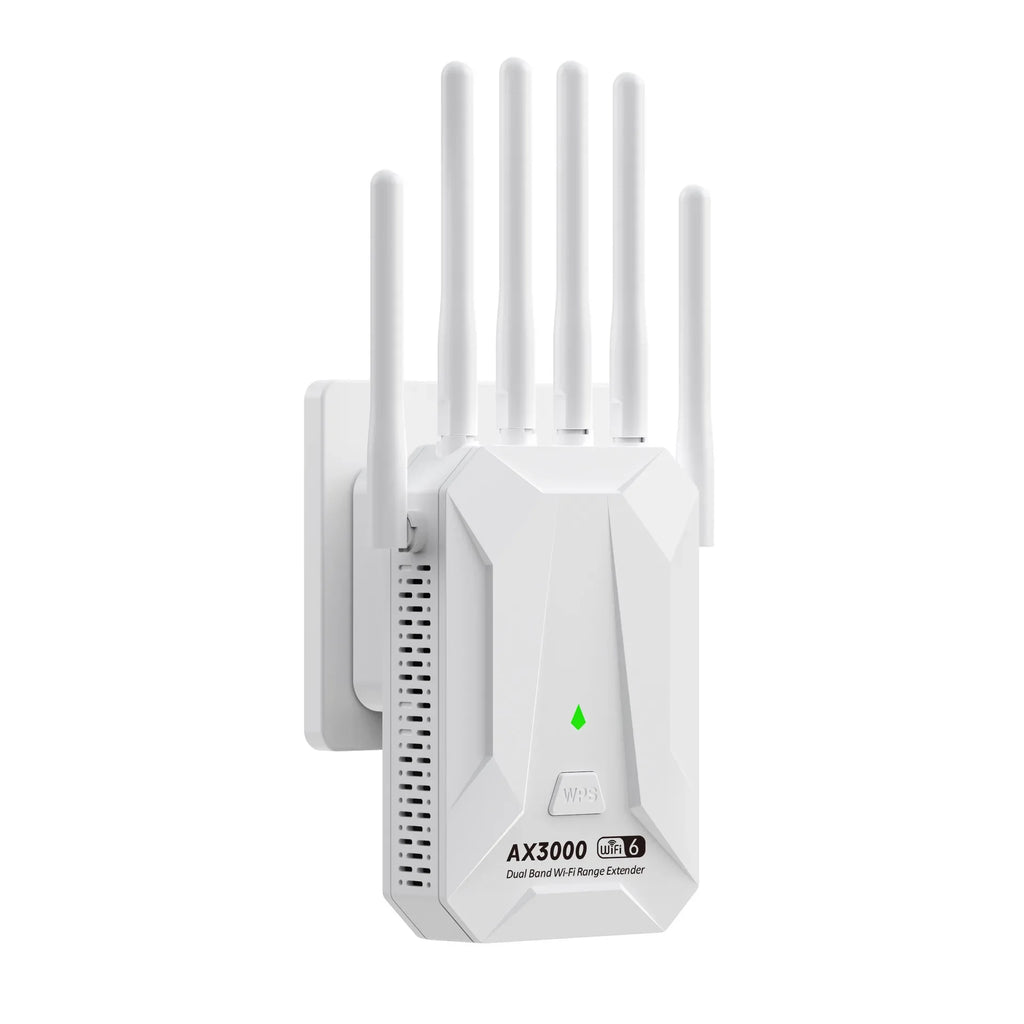 3000Mbps Wifi 6 Repeater 2.4/5Ghz Gigabit WIFI Booster Long Range Amplifier Network Extender for Home/Office EU/US Plug Easy Set