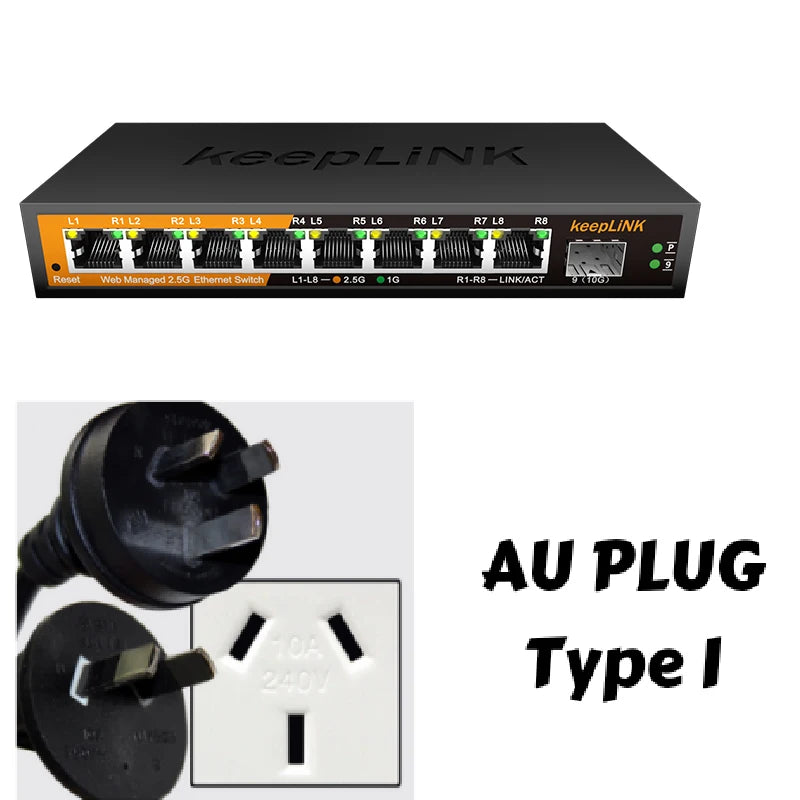 8-Port 2.5Gbe Managed Ethernet Switch with 1X 10Gb SFP+ Uplink LACP Support, Network Switch for High-Speed Connectivity