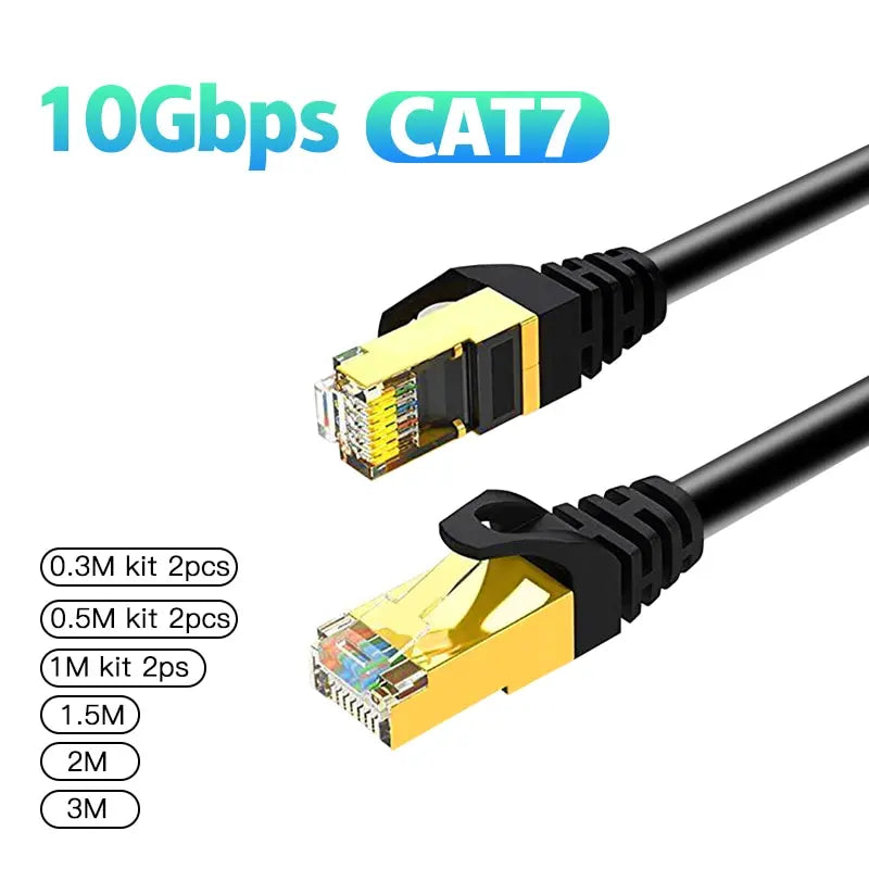 Interlink Network Accessories – SFTP Cat7 Shielded Ethernet Cable (RJ45, Multiple Lengths)