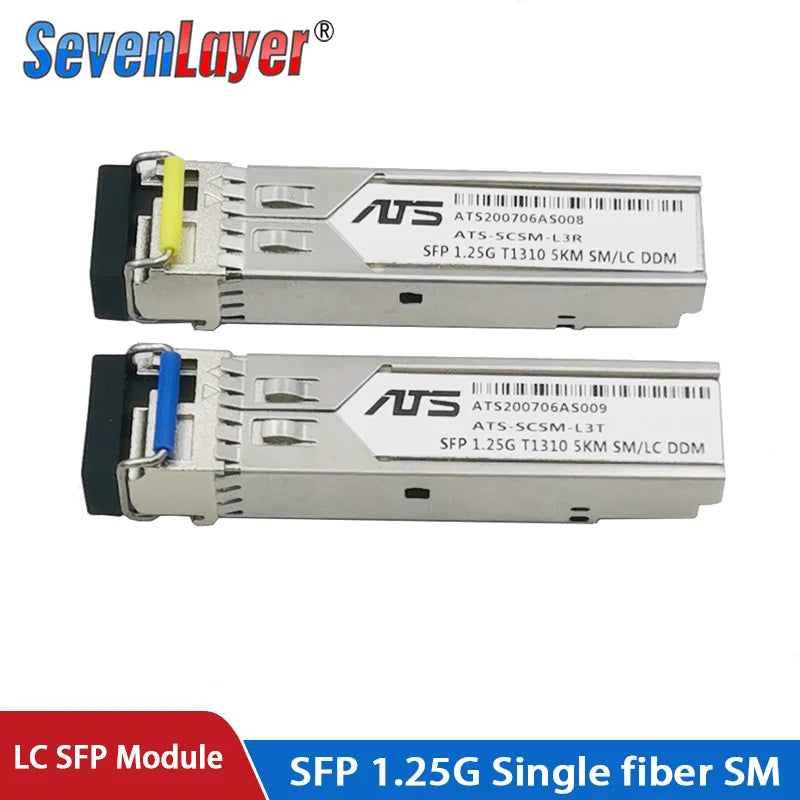 1Gb LC SFP Module Single Fiber Optical Transceiver Gigabit Fiber Sfp Switch Module 3-80Km Compatible with Mikrotik Switch