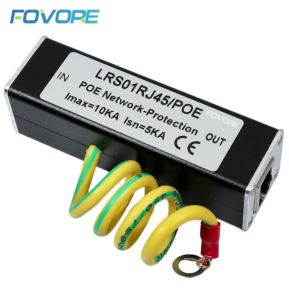 10KA POE Network Lightning Protector POE Monitor Camera Surge Protector RJ45 Gigabit Ethernet Protection Device Arrester