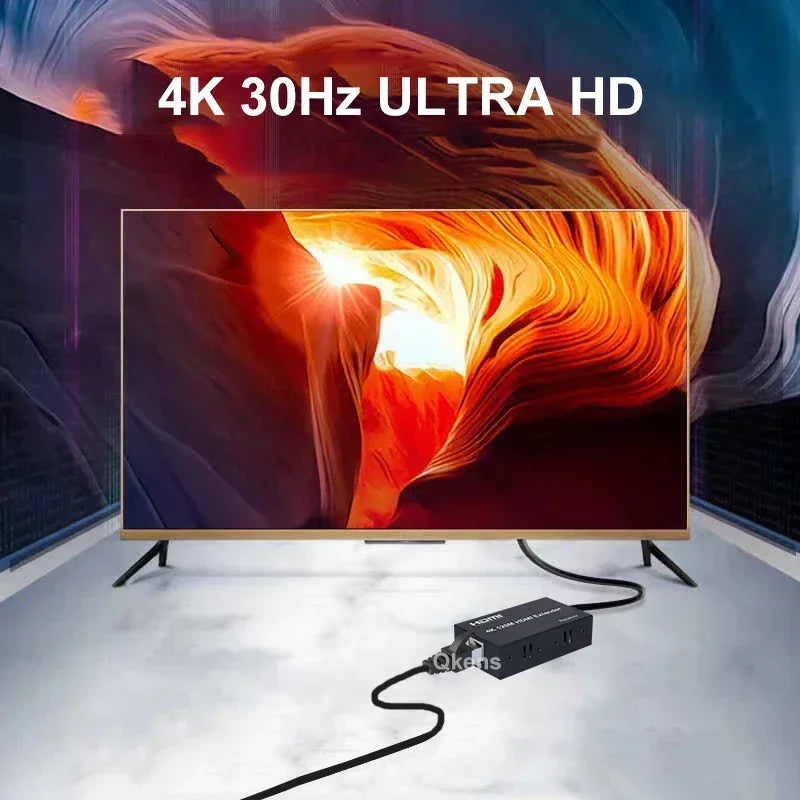 4K 100M 120M HDMI Extender over Cat5E Cat6 Rj45 Ethernet Cable Video Converter Vs 1080P 60M Ethernet Cable Transmitter Receiver