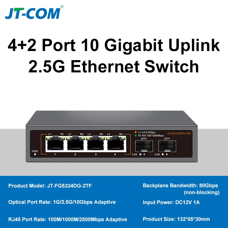 2.5G Multi-Gig Ethernet Switch – 4/8-Port with Dual 10G SFP+ Fanless Design