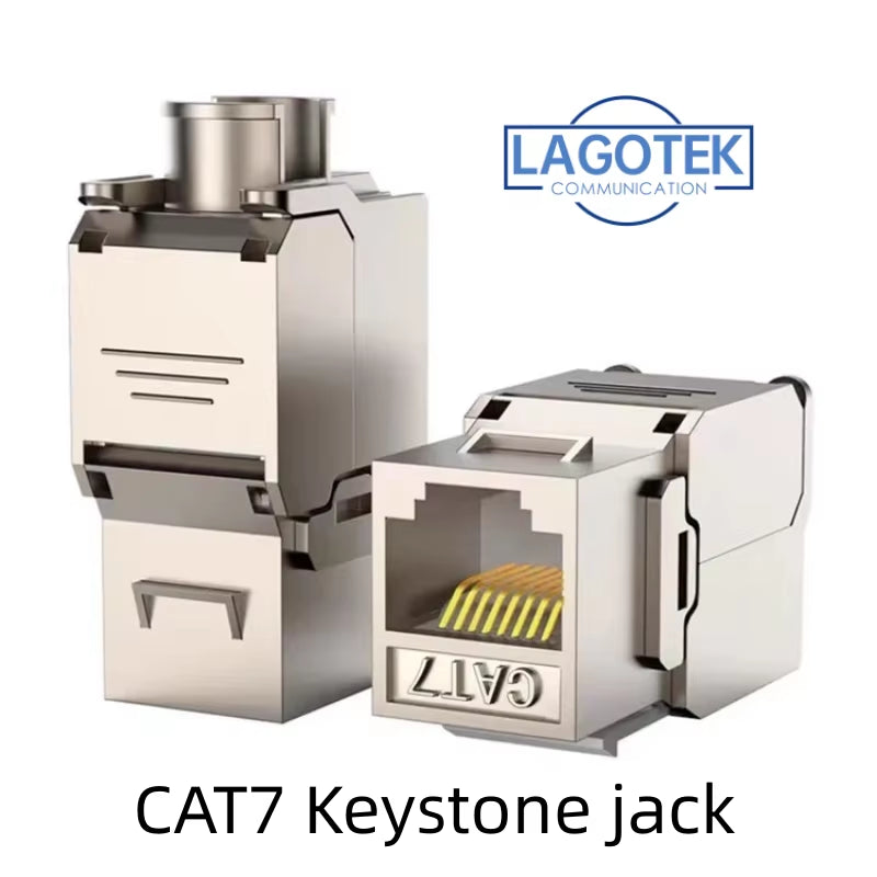 Interlink Network Accessories – Tool-Free Shielded Keystone Jack for Cat5e/Cat6/Cat6A/Cat7