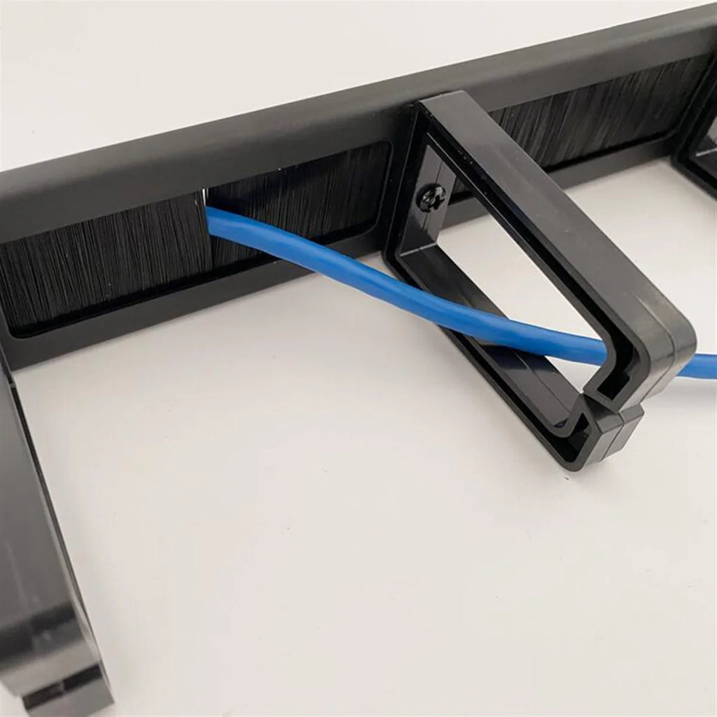 1U 19 Inch Rack Cabinets Cable Management Network Organizer Network Brush Panel Five Ring Detachable Wire Manager Frame