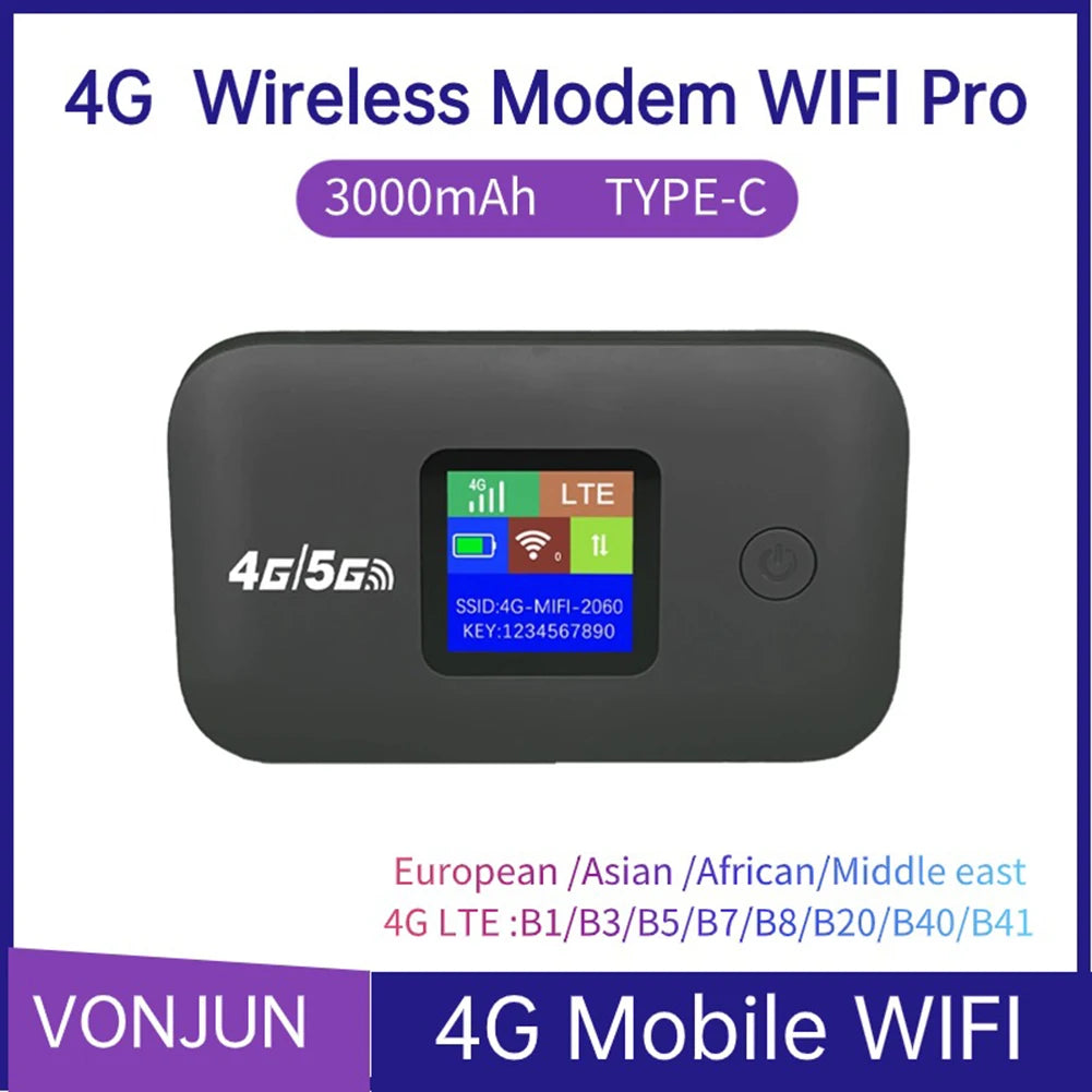 4G LTE Portable WiFi Router – 150Mbps Pocket Mobile Hotspot with SIM Card Slot