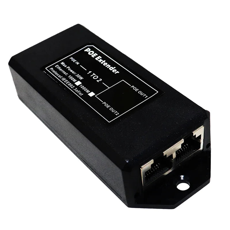 New 2 Port Gigabit 48V POE Extender 100/1000Mbps - IEEE 802.3Af/At Poe Repeater for IP Camera/Nvr/Ap, 100M Range Extender
