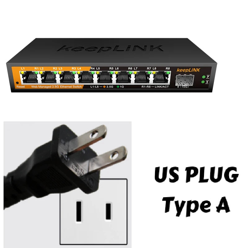 8-Port 2.5Gbe Managed Ethernet Switch with 1X 10Gb SFP+ Uplink LACP Support, Network Switch for High-Speed Connectivity