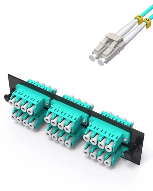 24 Fiber Port LC Fiber Optic Patch Panel,Multimode(Om3/Om4) LGX Footprint LC Adapter Panel