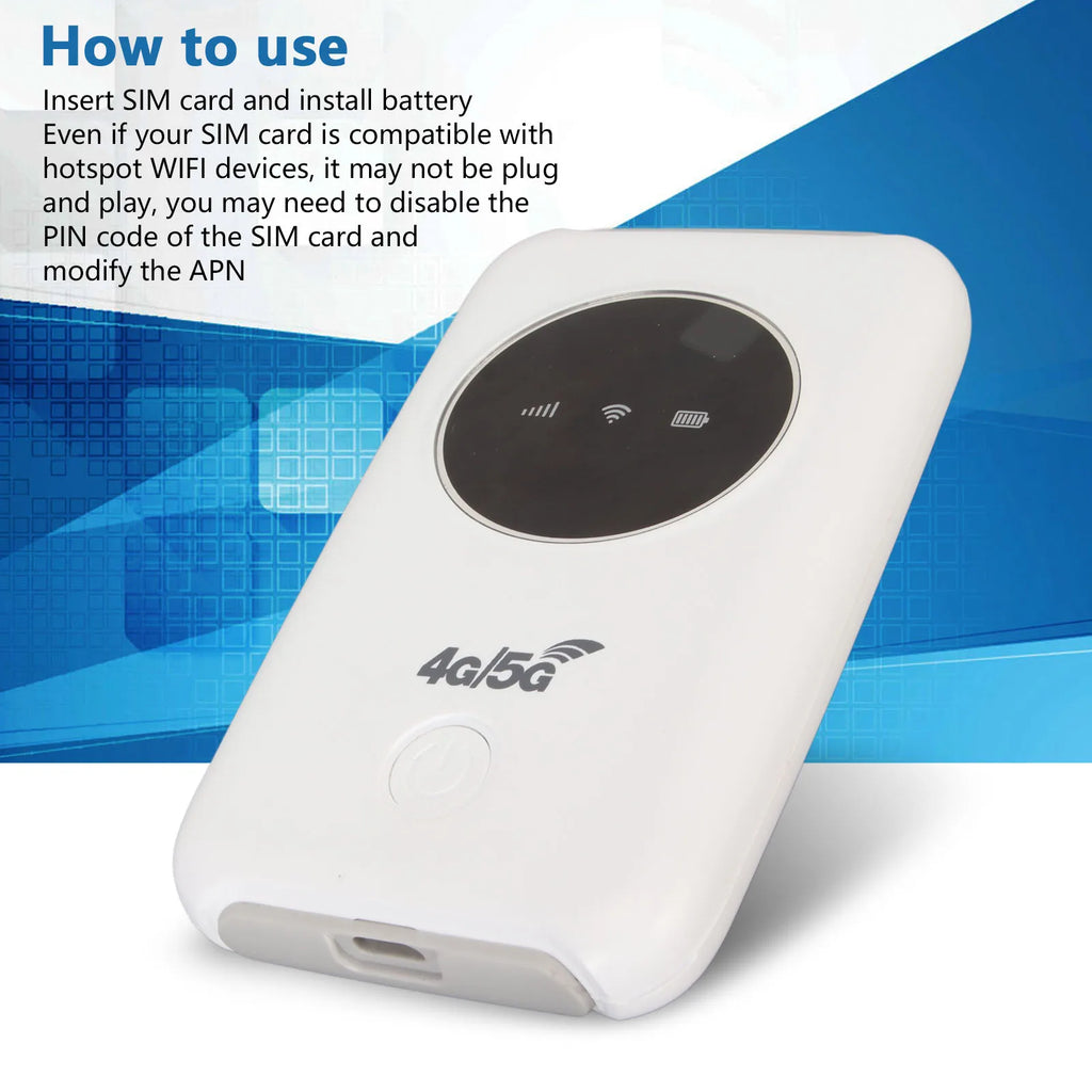 4G LTE Portable WiFi Modem – 300Mbps Unlocked Mobile Hotspot with SIM Card Slot