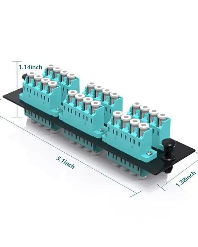 24 Fiber Port LC Fiber Optic Patch Panel,Multimode(Om3/Om4) LGX Footprint LC Adapter Panel