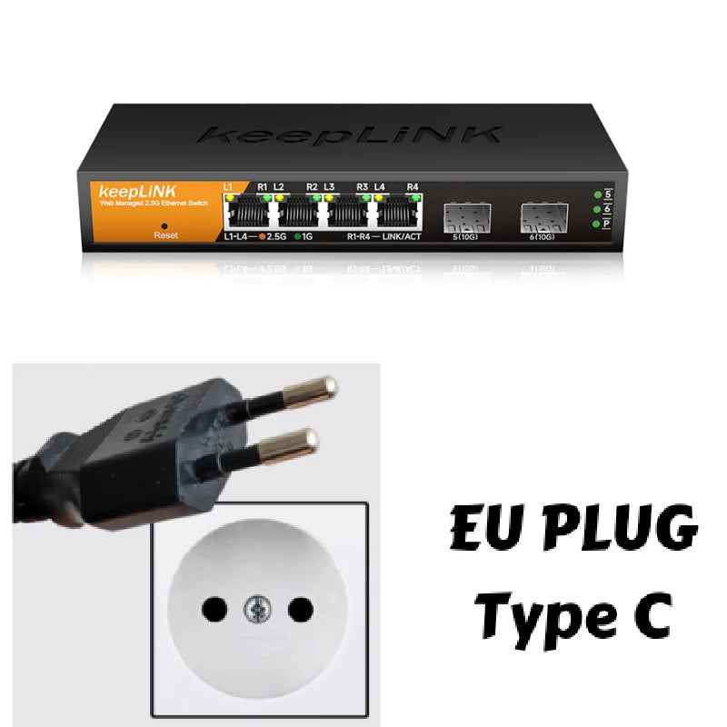 8-Port 2.5Gbe Managed Ethernet Switch with 1X 10Gb SFP+ Uplink LACP Support, Network Switch for High-Speed Connectivity